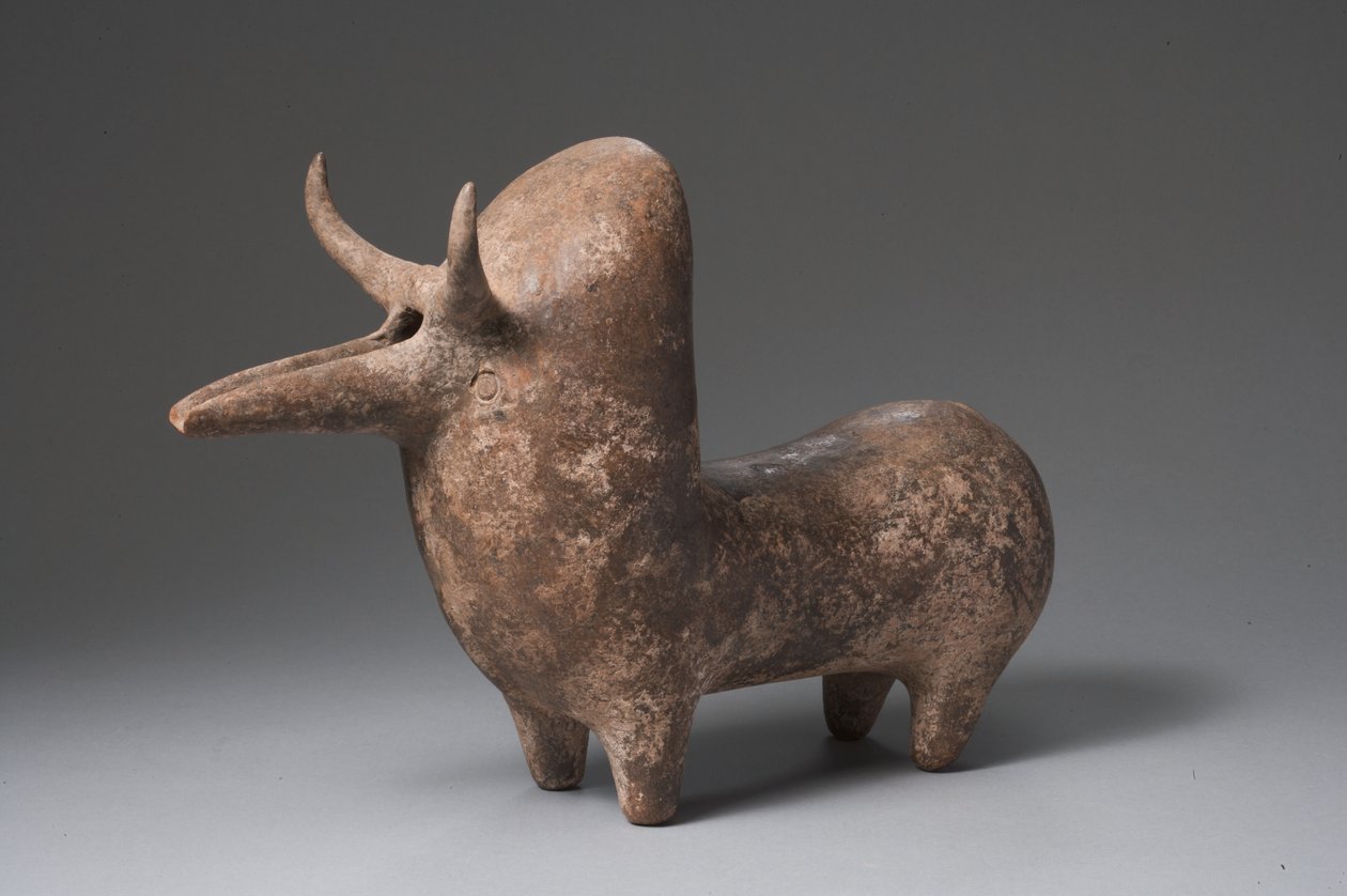 Zebu boğası (pişmiş toprak) şeklinde Amlash rhyton by Elamite