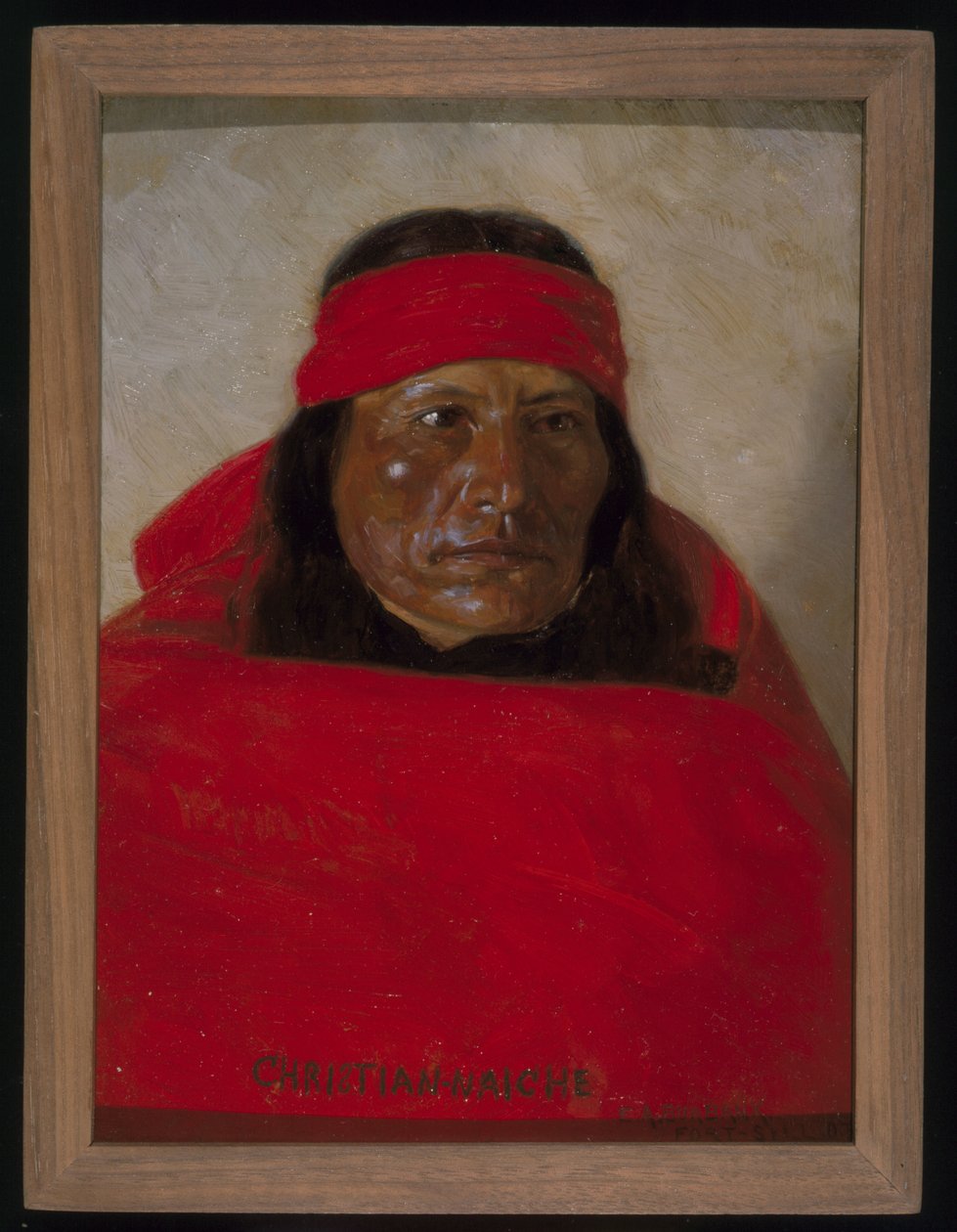 Christian-Naiche, c.1899 (kumaş üzerine yağlı boya) by Elbridge Ayer Burbank