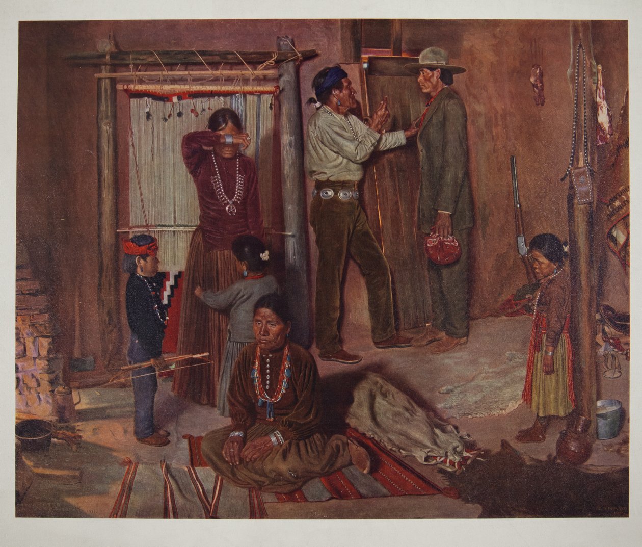 Carlisle Kızılderili Okulu'na (chromolitho) gitmek için evden ayrılmak by Elbridge Ayer Burbank