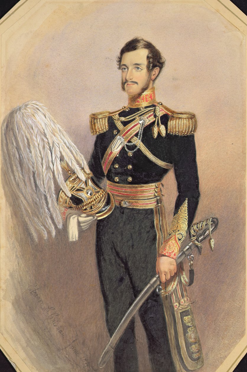 Tam Askeri Elbiseli Bir Subay Portresi, 1840 (kağıt üzerinde arap sakızı ile wc) by Eleanor Cristian