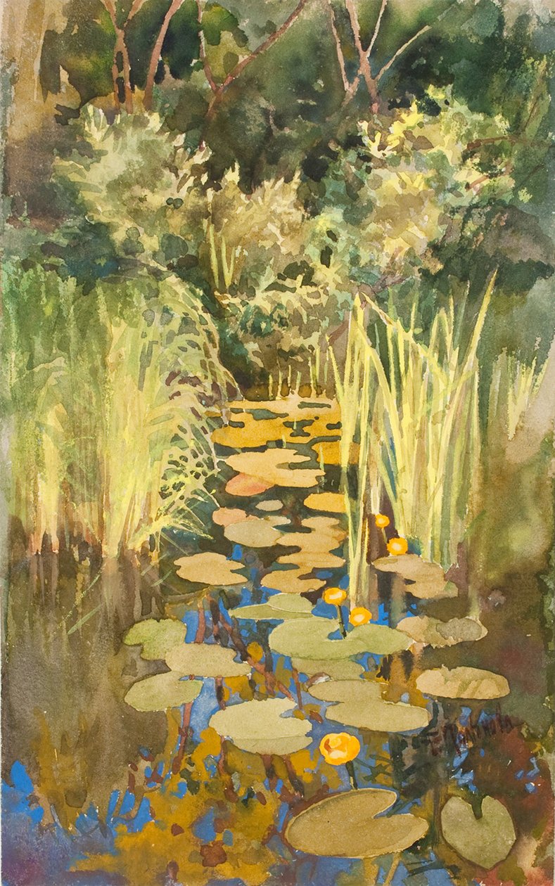 Abramtsevo'da durgun su, c. 1888 by Elena Dmitryevna Polenova