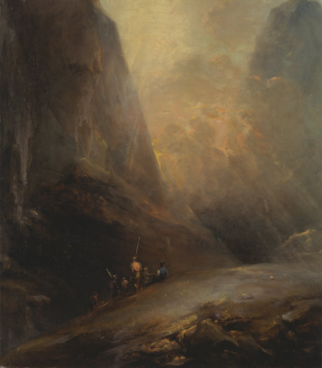 Banditti ile dağ manzarası by Elias Martin