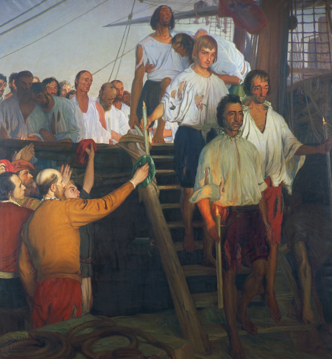 Juan Sebastian Elcano ve Ekibi, resim by Elias Salaverria Inchaurrandieta