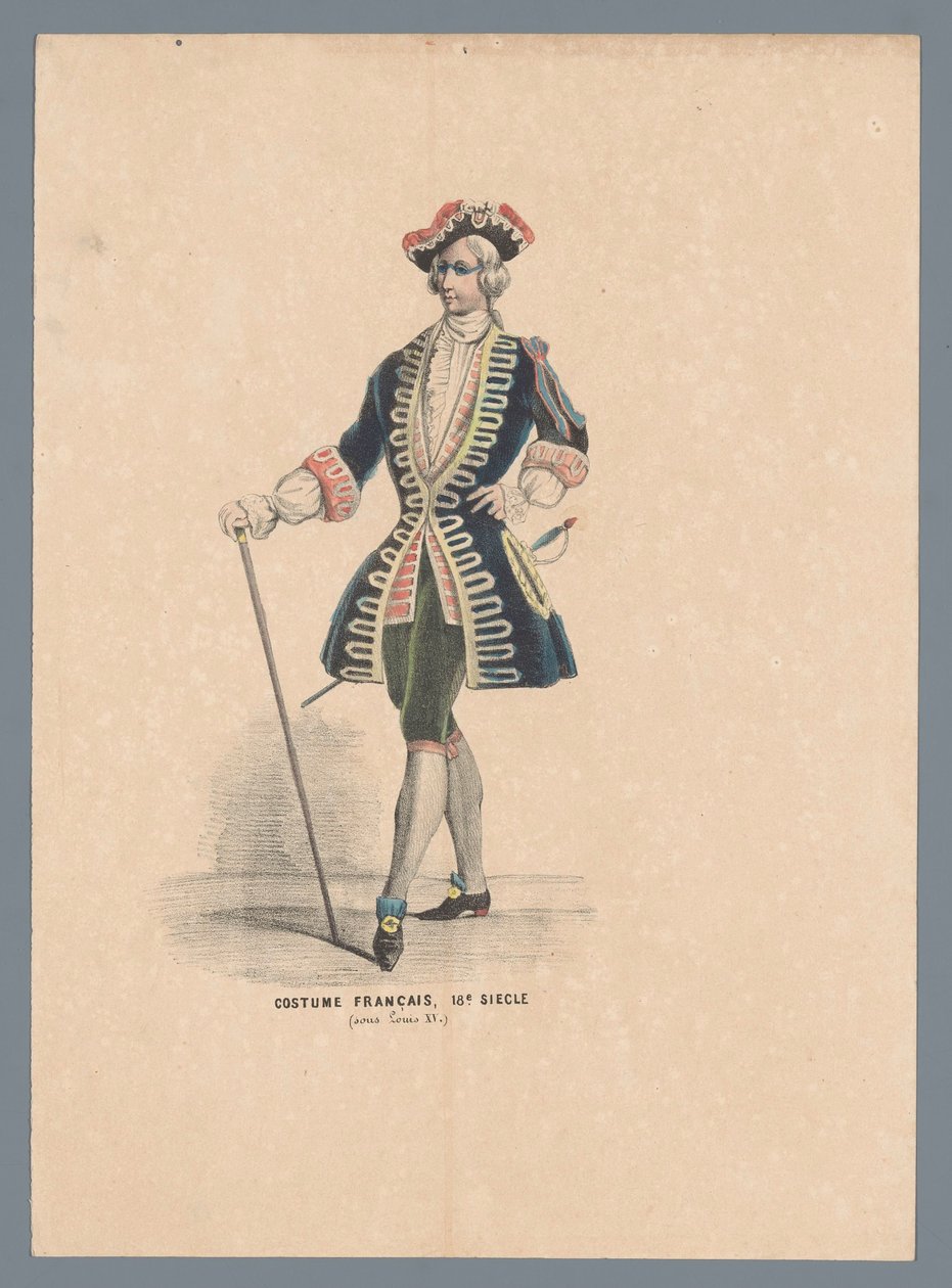 Fransız Kostümü, 18. Yüzyıl (Louis XV. altında) (nesne üzerindeki başlık) by Elias Spanier (attributed to)