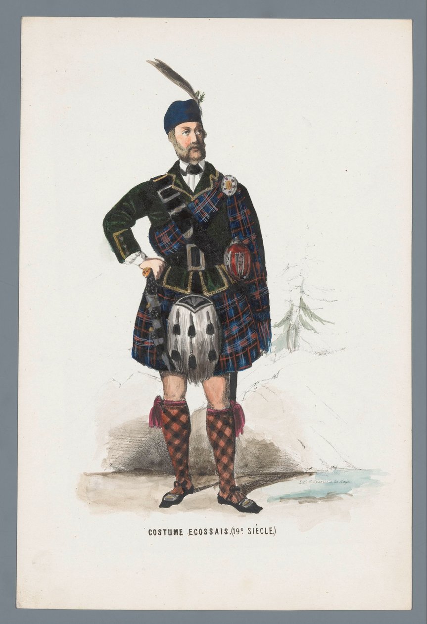 İskoç kostümü. (19. Yüzyıl.) (nesne üzerindeki başlık) by Elias Spanier