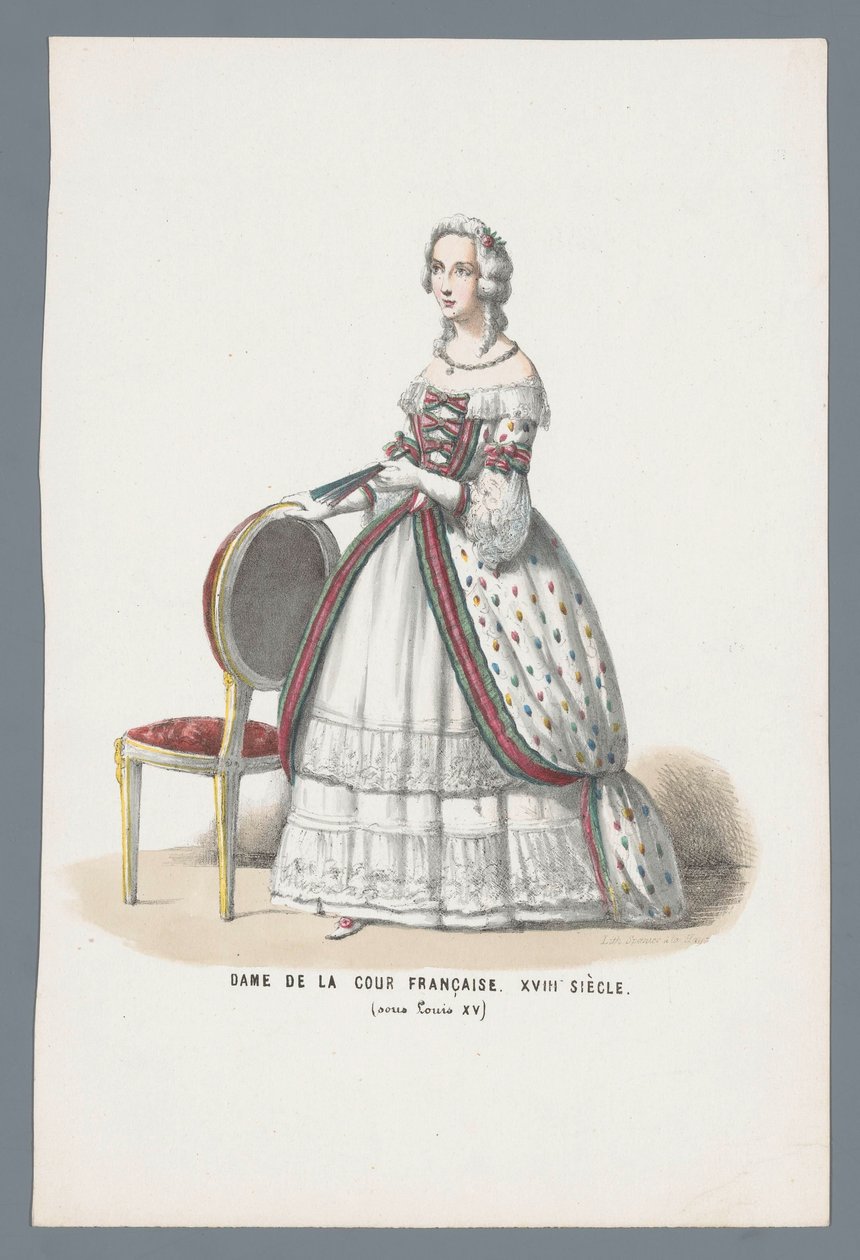 Fransız Mahkemesinin Hanımı. XVIII Century (Louis XV altında) (nesne üzerindeki başlık) by Elias Spanier