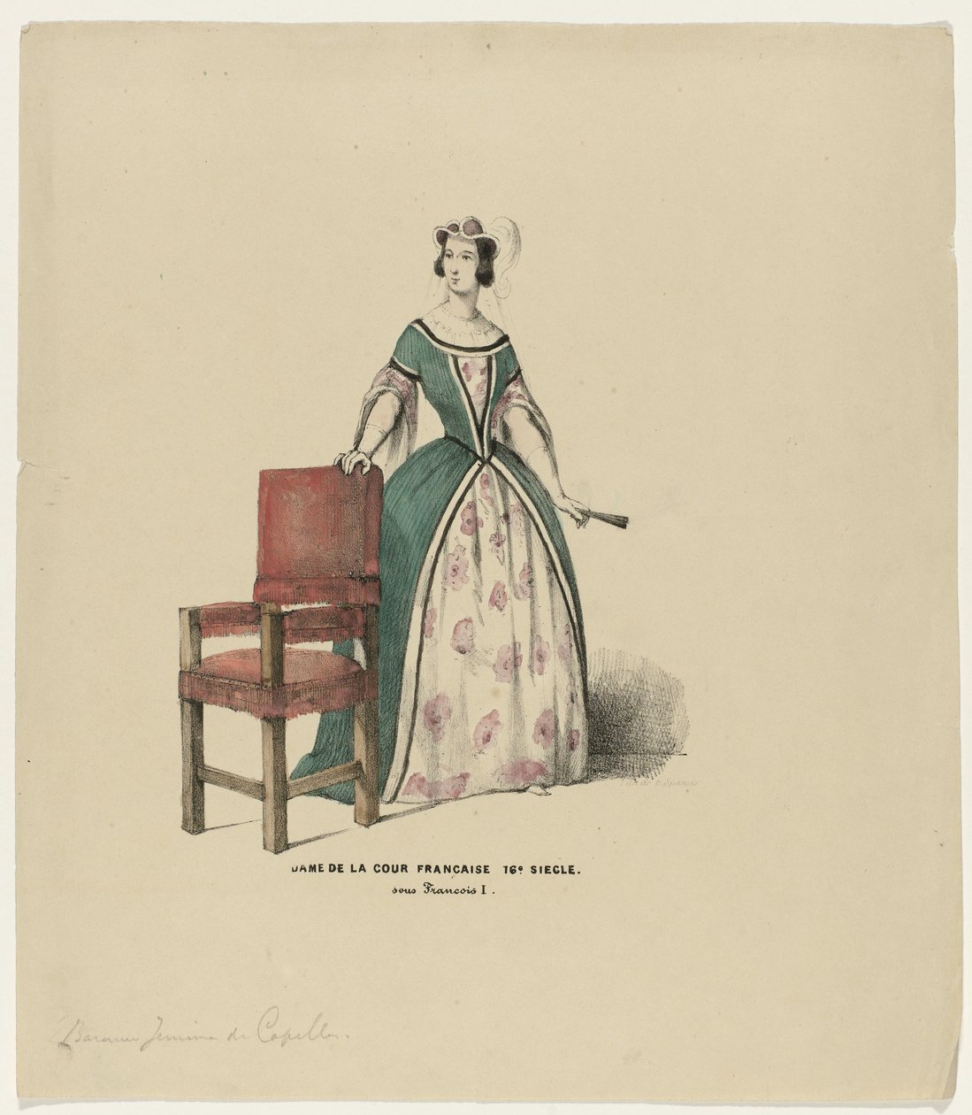 Fransız Mahkemesi 16. Yüzyılın Hanımı. François I altında (nesne üzerindeki başlık) by Elias Spanier