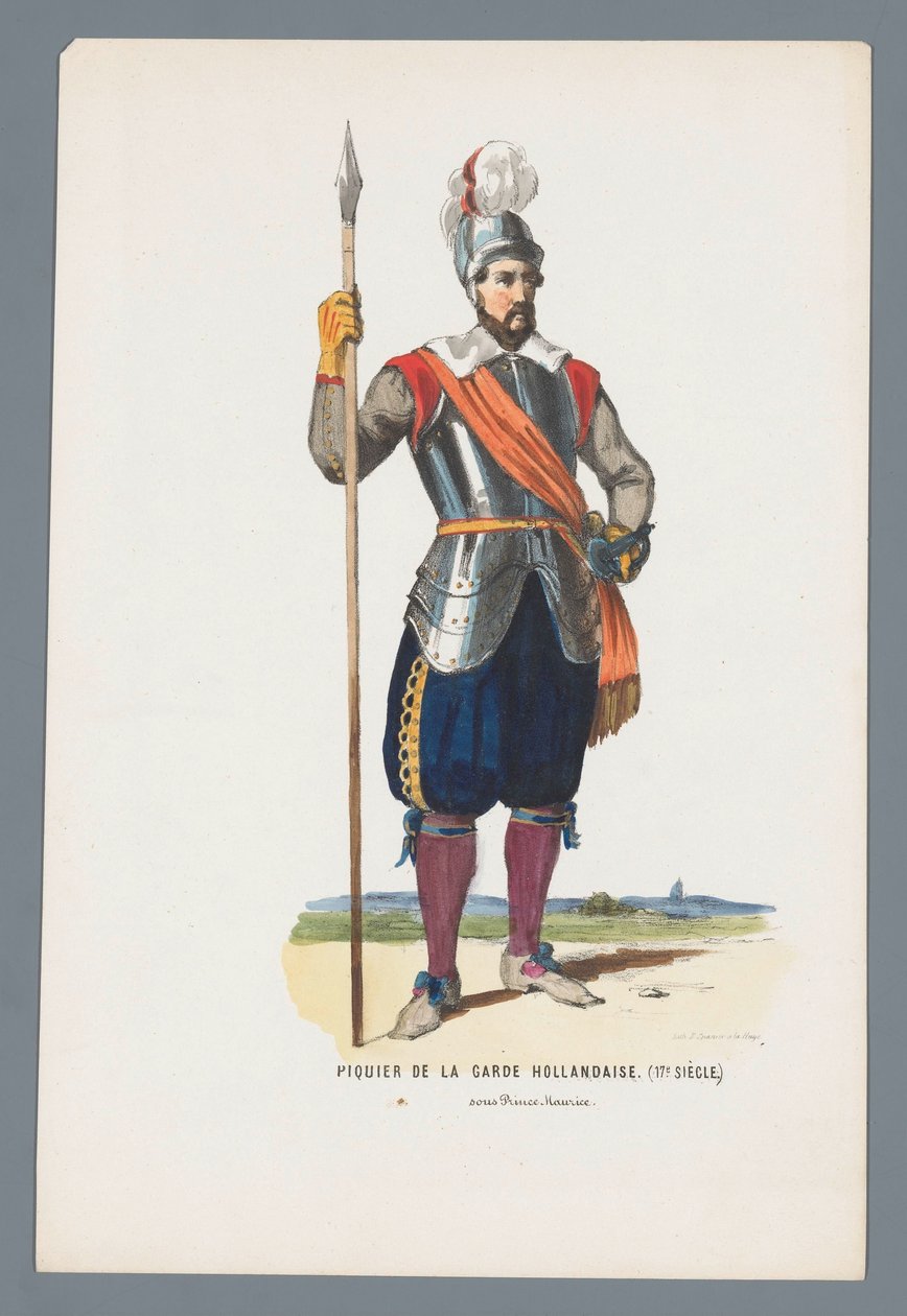 Hollandalı Muhafız Pikeman. (17. Yüzyıl.) Prens Maurice yönetiminde (nesne üzerindeki başlık) by Elias Spanier
