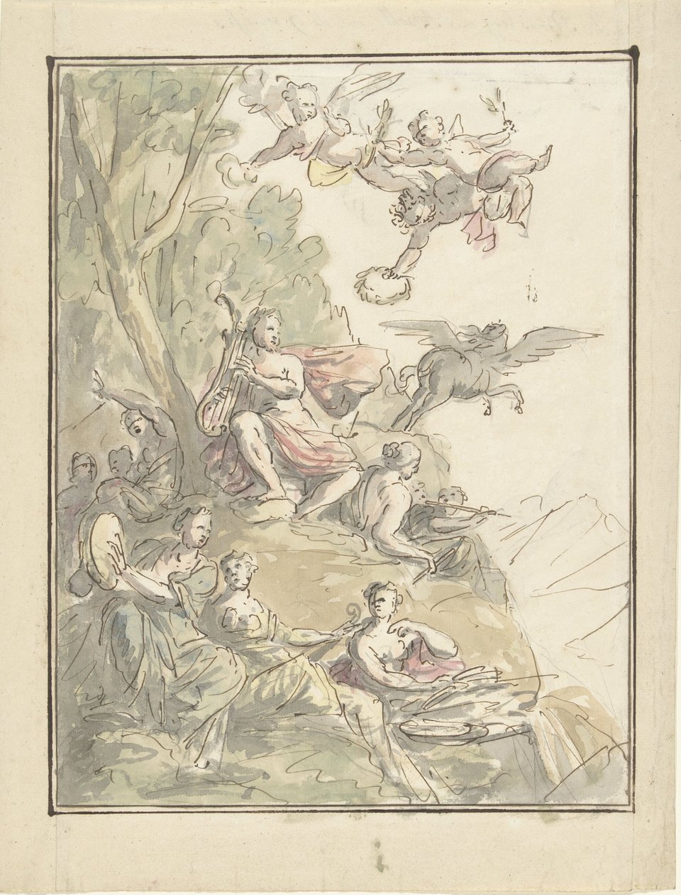 Apollon ve İlham Perileri Parnassus'ta by Elias van Nijmegen