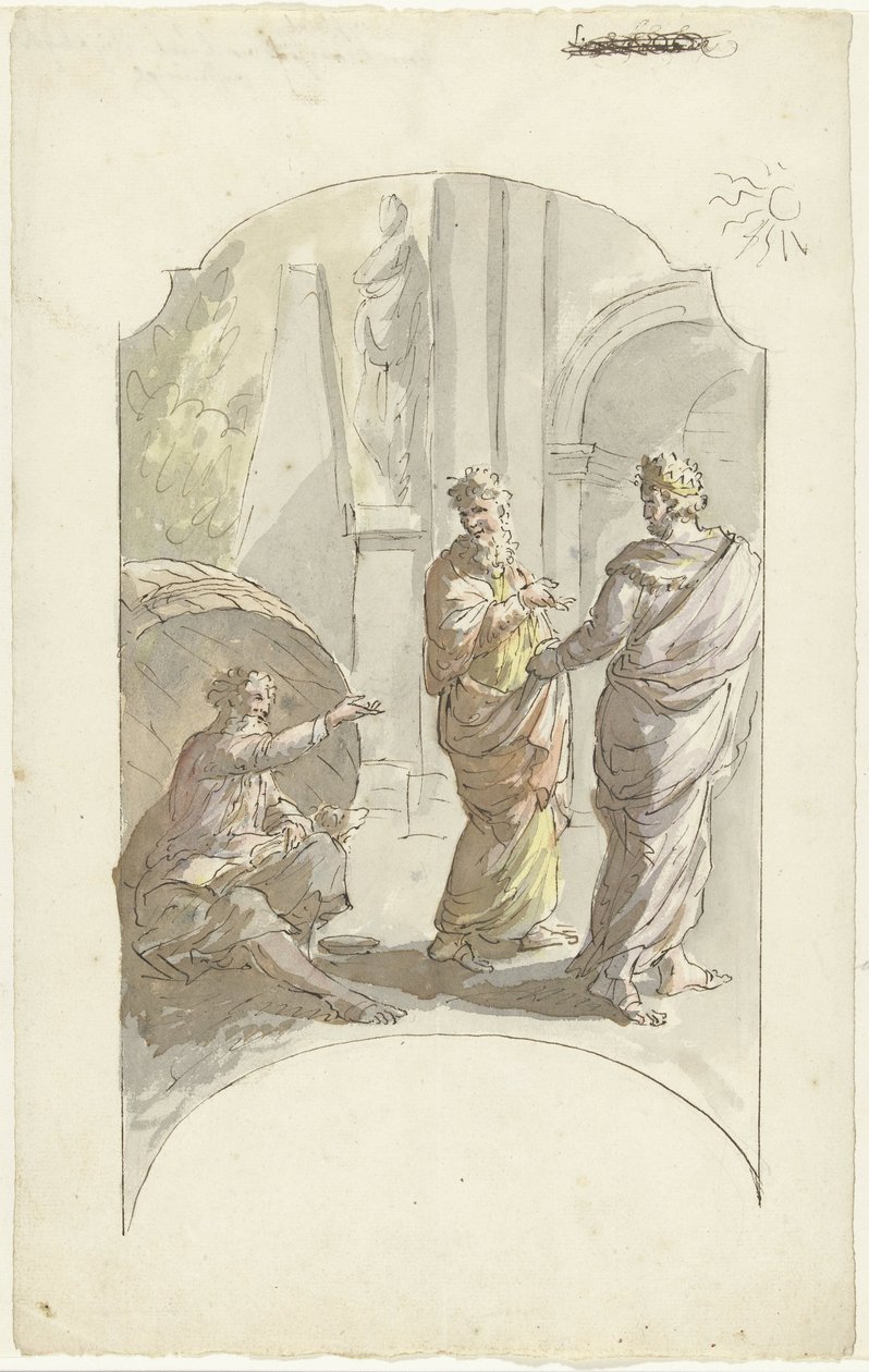Diogenes İskender'den ışığında durmamasını ister by Elias van Nijmegen