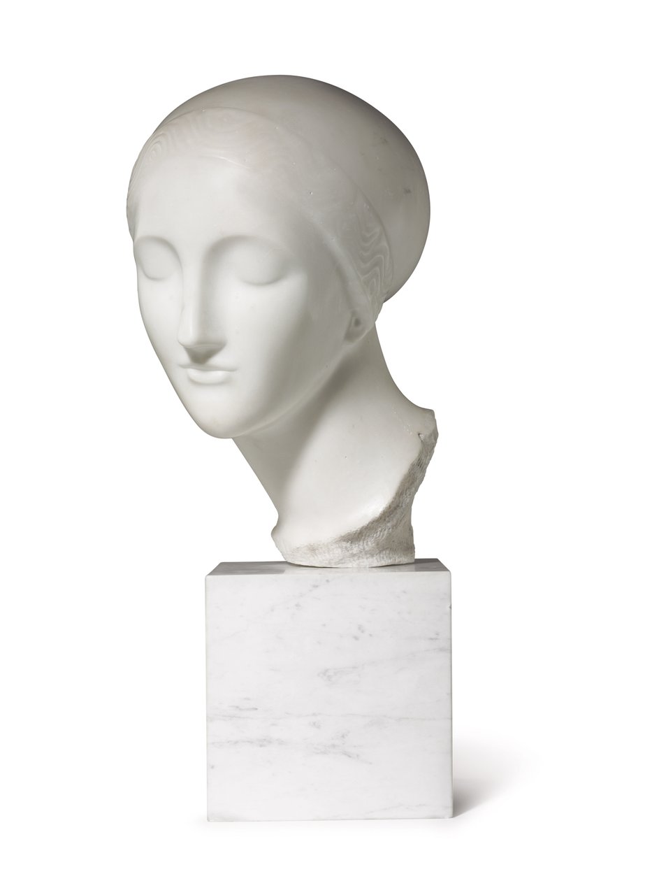 Erken İdeal Baş (La Mysterieuse), c.1916-17 (mermer) by Elie Nadelman