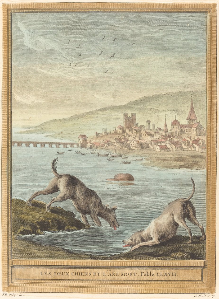 İki Köpek ve Ölü Eşek by Elie du Mesnil after Jean Baptiste Oudry