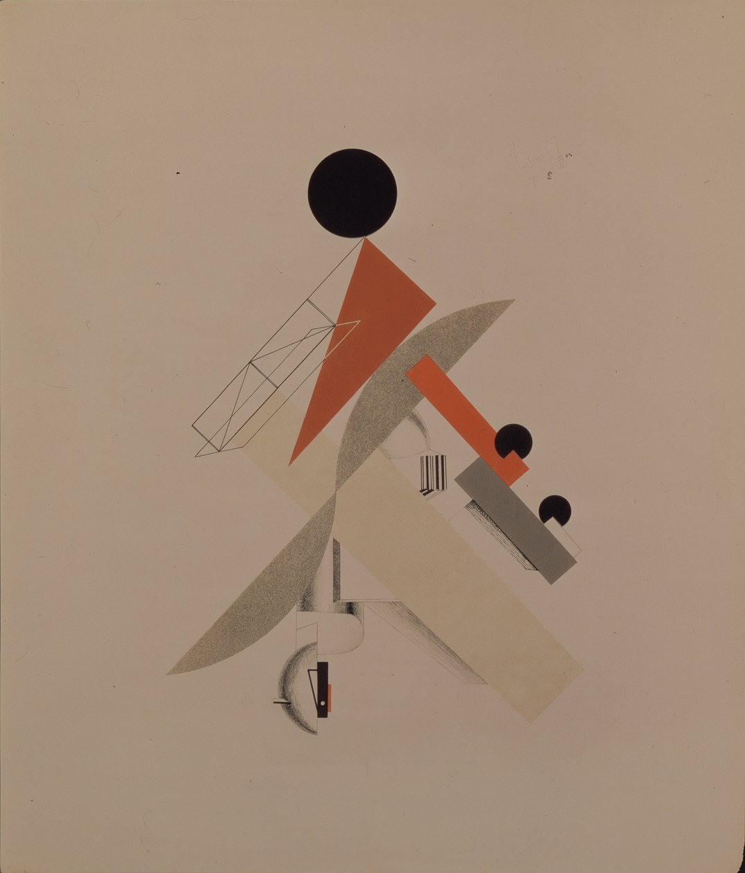 küre. A. Kruchenykh, 1920-1921 tarafından Güneşe Karşı Zafer operası için heykelcik by Eliezer Markowich Lissitzky