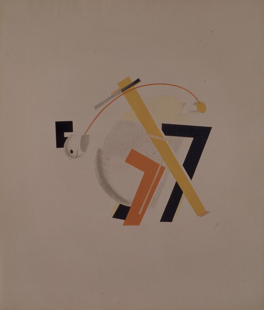 Eski sakin. A. Kruchenykh, 1920-1921 tarafından Güneşe Karşı Zafer operası için heykelcik by Eliezer Markowich Lissitzky