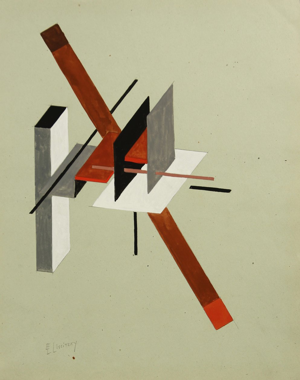 Proun, yaklaşık 1923 by Eliezer Markowich Lissitzky