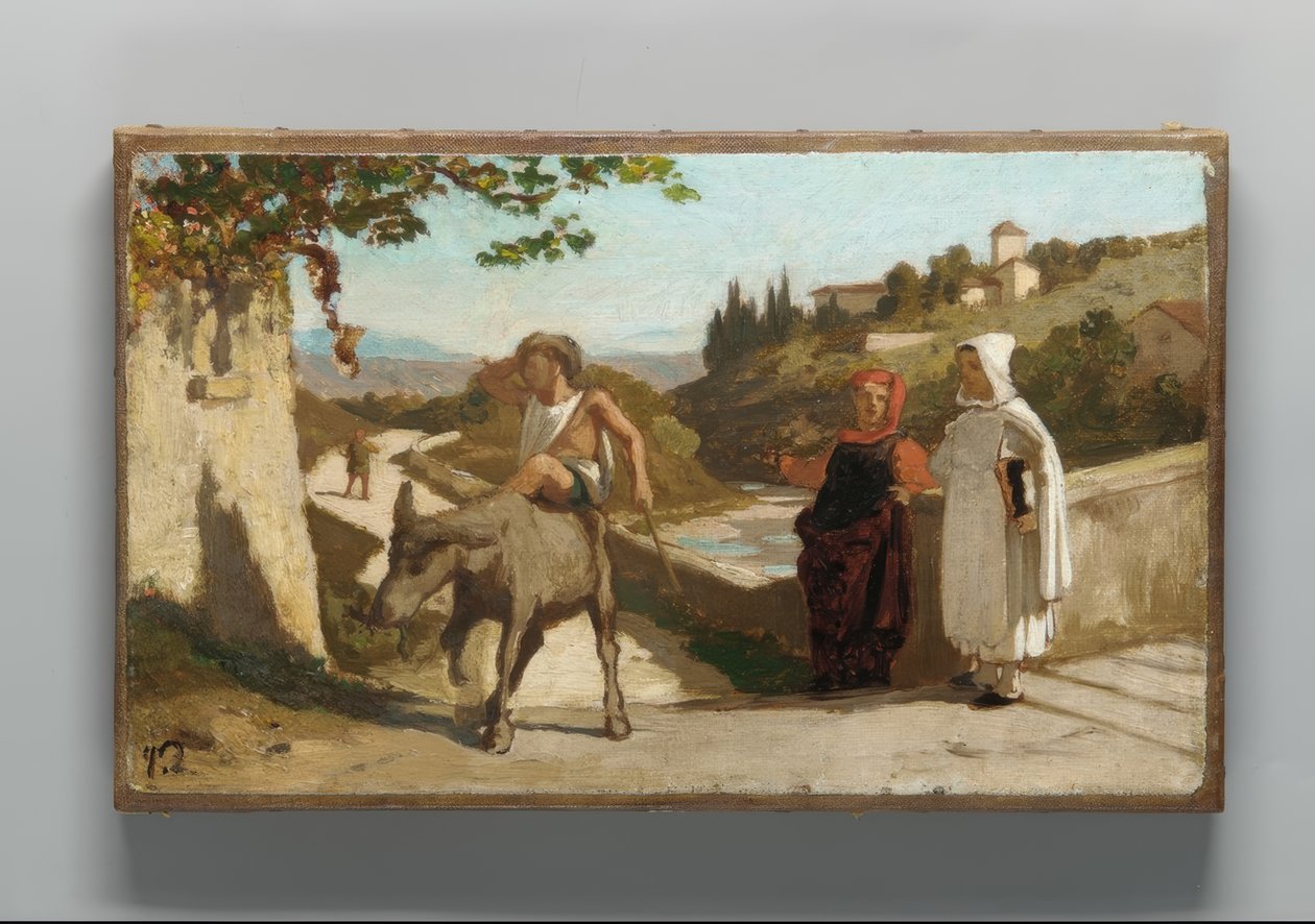 Değirmenci, oğlu ve eşeğin masalı by Elihu Vedder