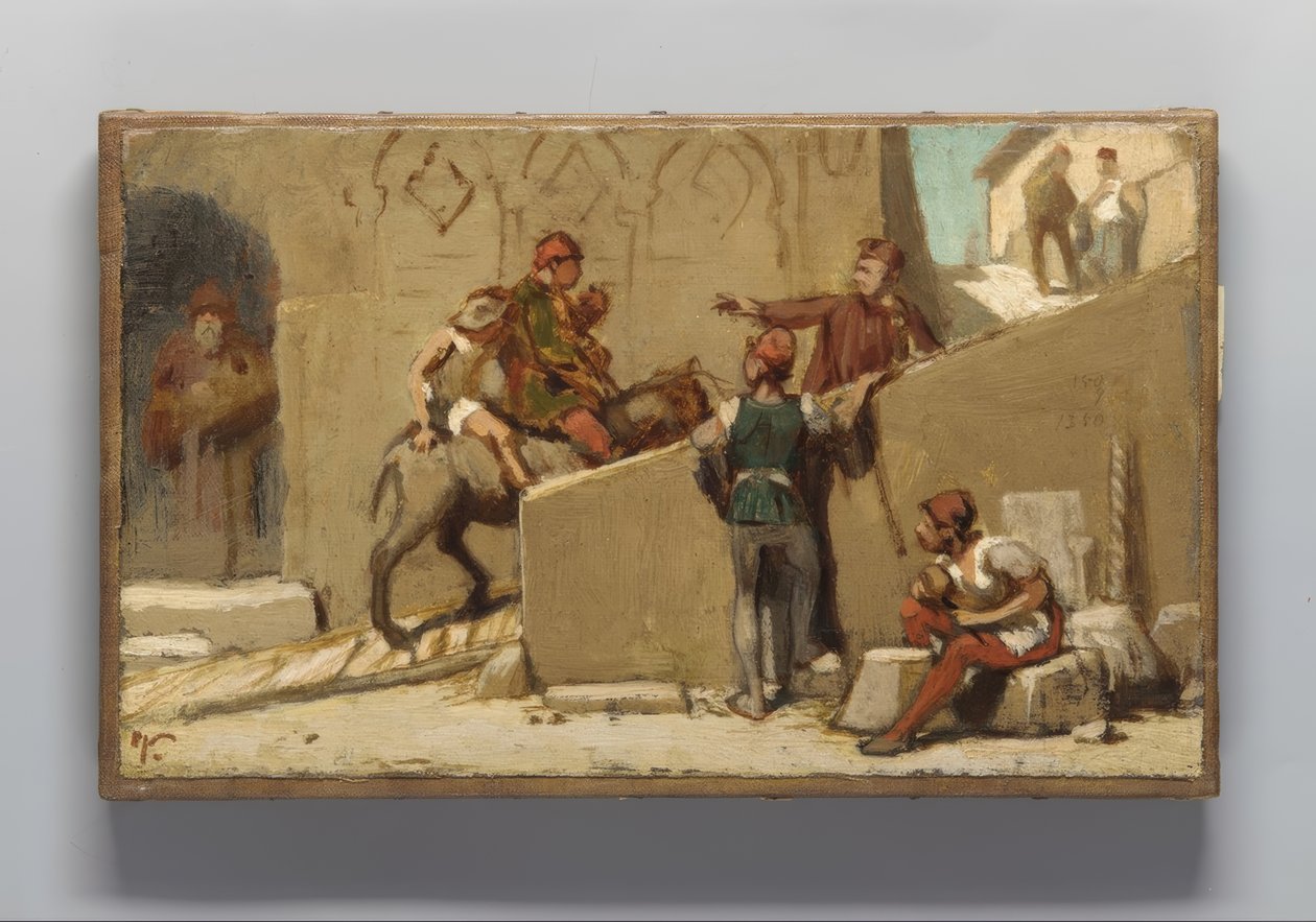 Değirmenci, oğlu ve eşeğin masalı by Elihu Vedder