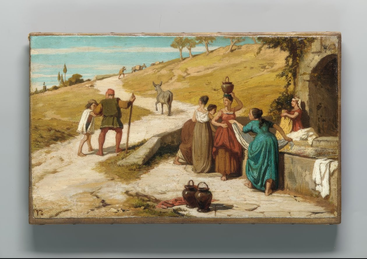 Değirmenci, oğlu ve eşeğin masalı by Elihu Vedder