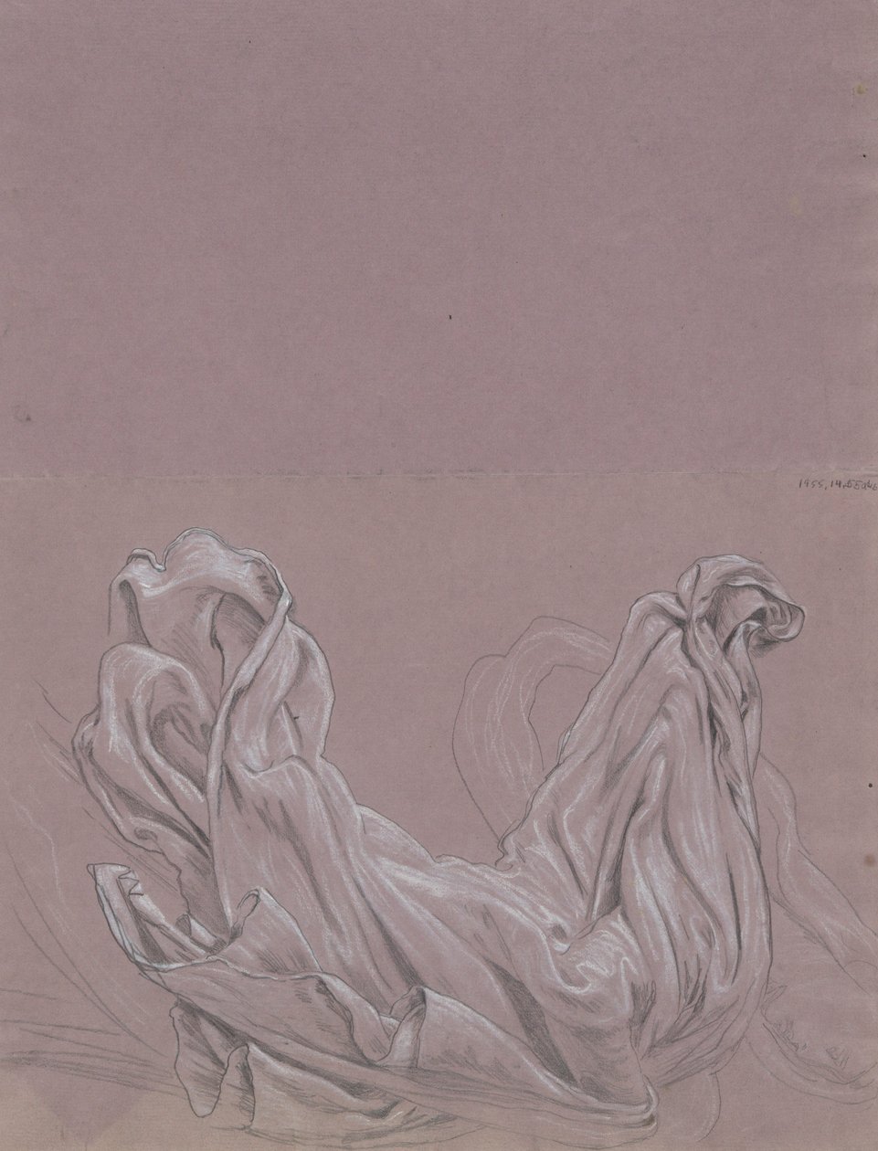 Figür Çalışmaları (rekto); Perdelik Çalışması (tersi) by Elihu Vedder