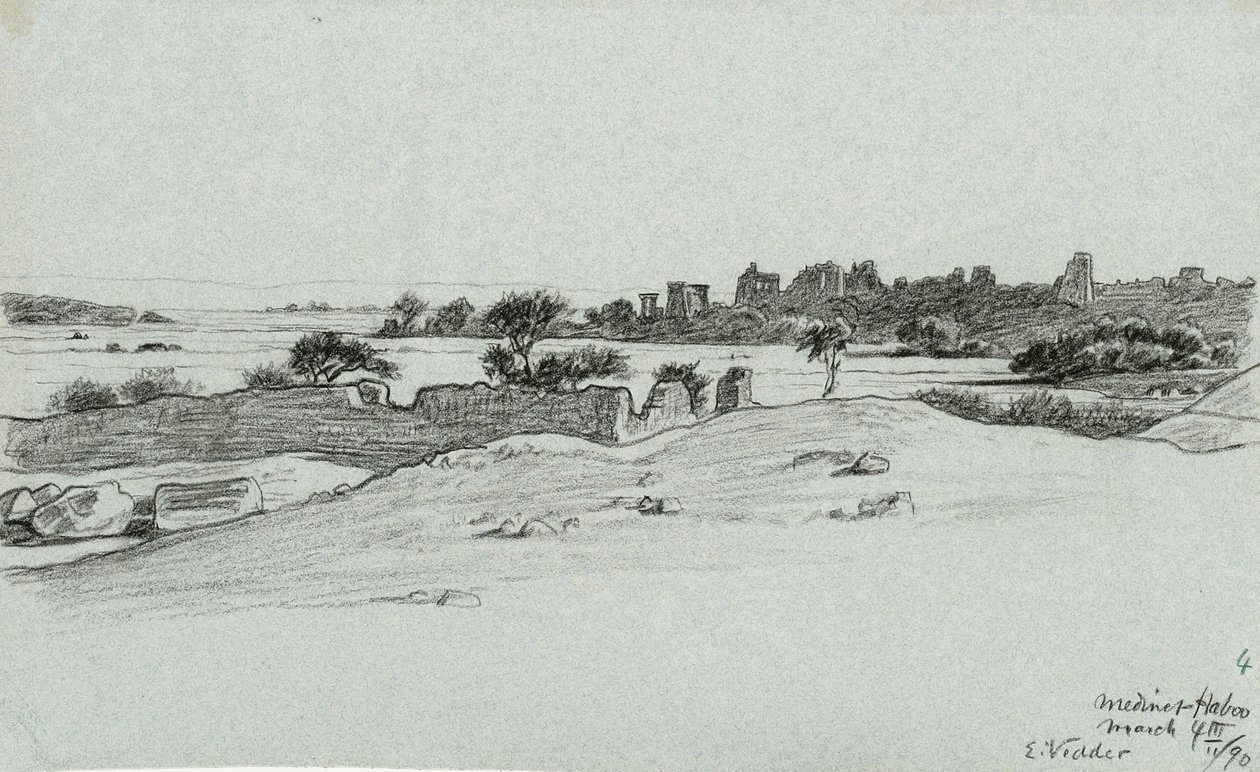 Nil Yolculuğunun 30 Çiziminden: Medine ve Haboo by Elihu Vedder