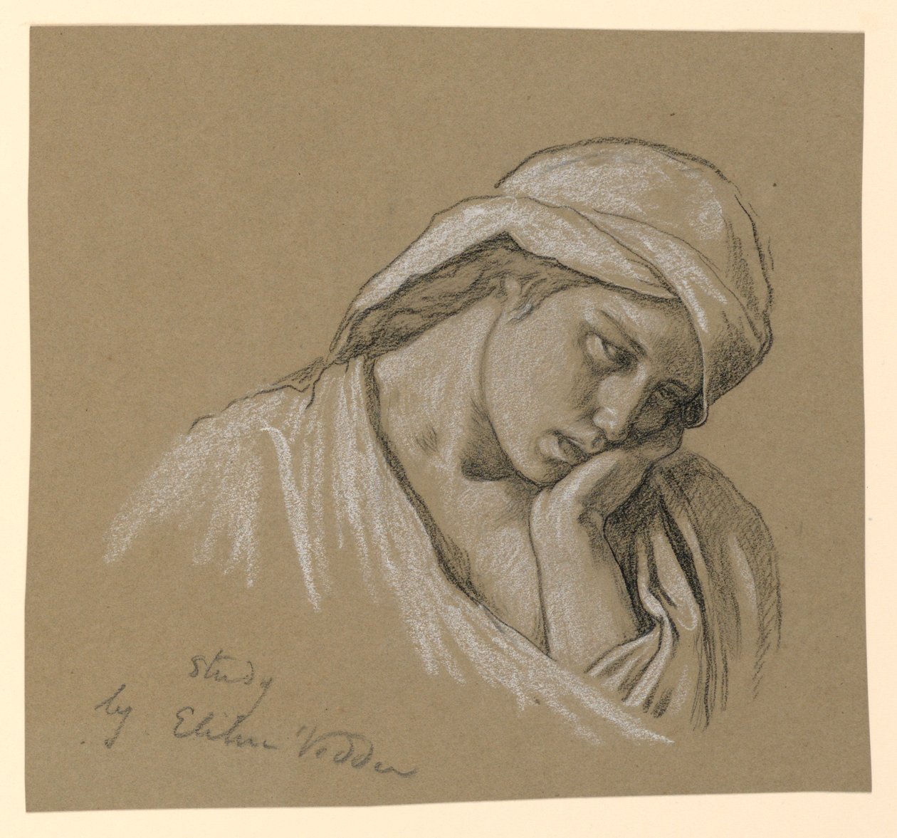 Kostümlü Bir Figürün Portresi by Elihu Vedder