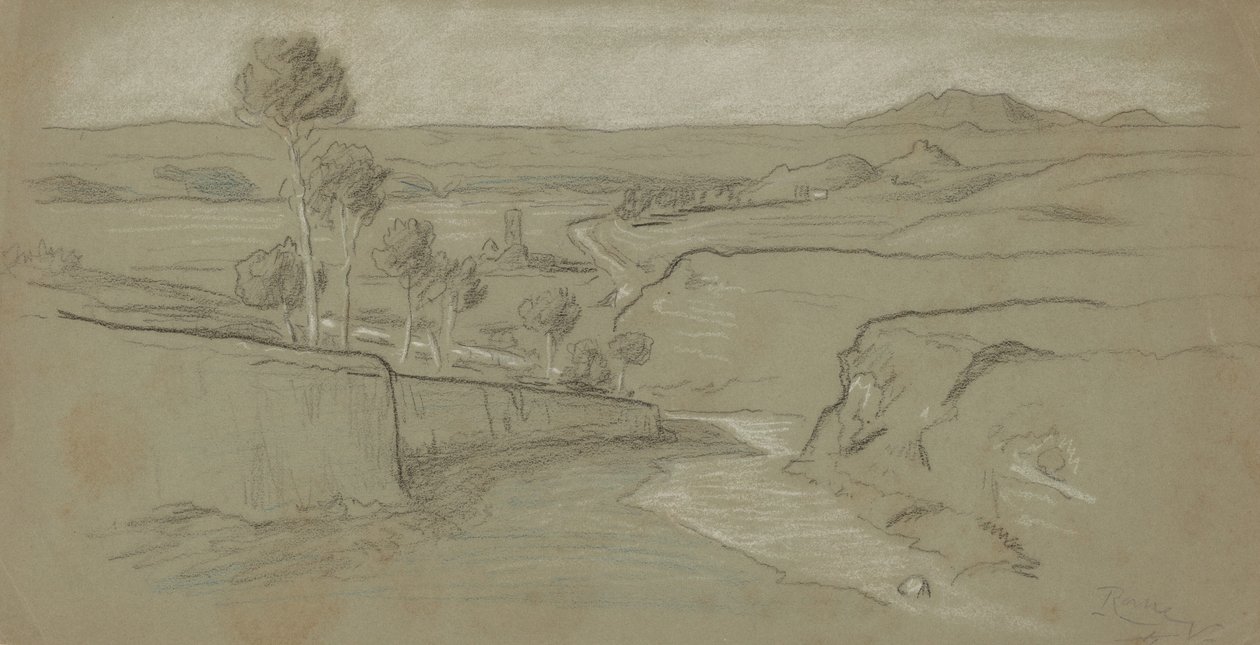 Roma Manzarası, c. 1900. by Elihu Vedder