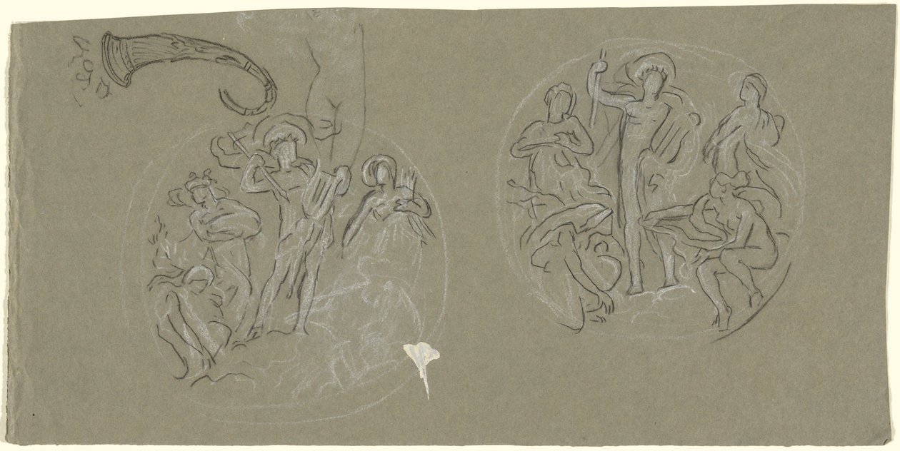 Huntington Tavan için çalışma sayfası by Elihu Vedder