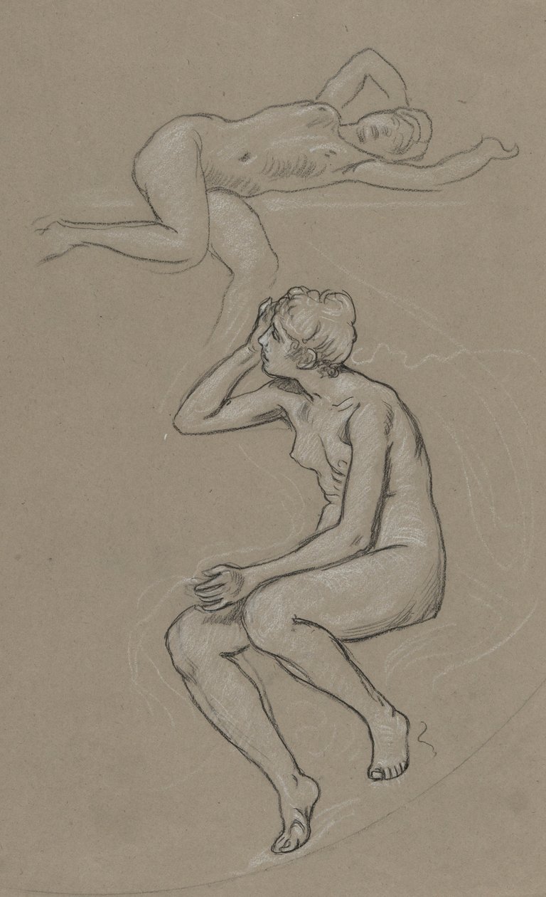 Bahar Figürü Çalışmaları by Elihu Vedder