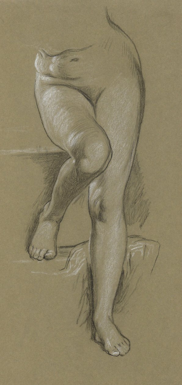 Fortune Figürü için çalışma. şömine rafı by Elihu Vedder