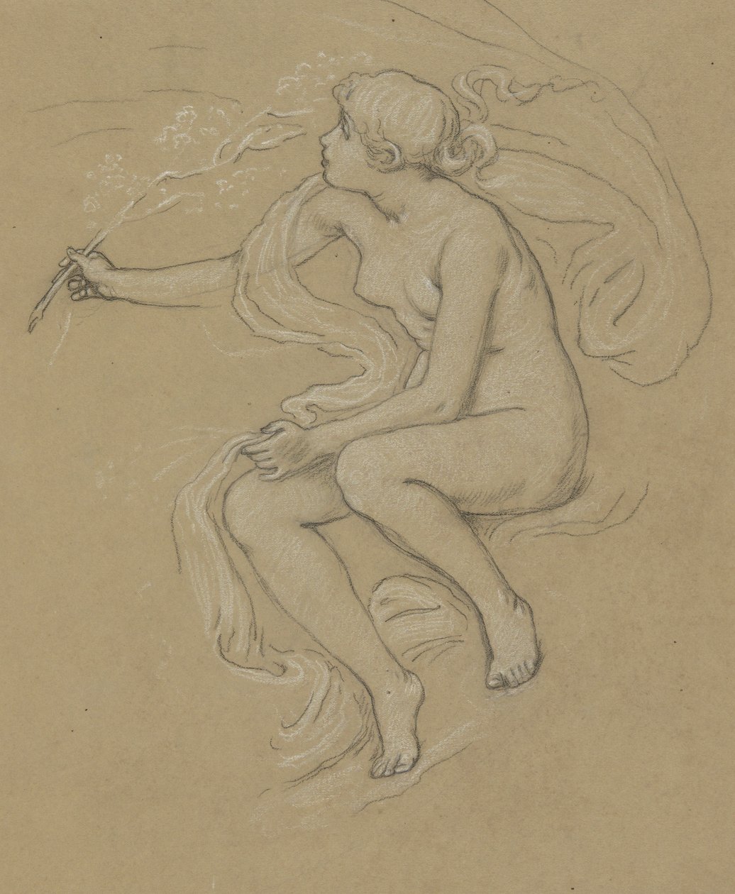 Bahar Figürü Çalışması by Elihu Vedder