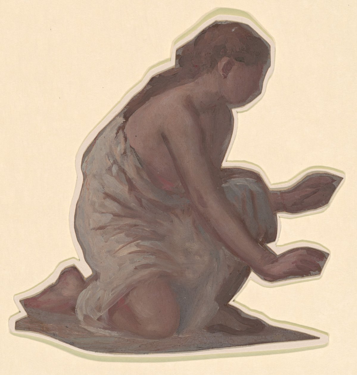 Yunan Kızlarının Banyo Yapması Çalışması, c. 1872. by Elihu Vedder