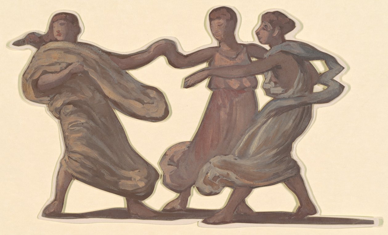 Yunan Kızlarının Banyo Yapması Çalışması, c. 1872. by Elihu Vedder