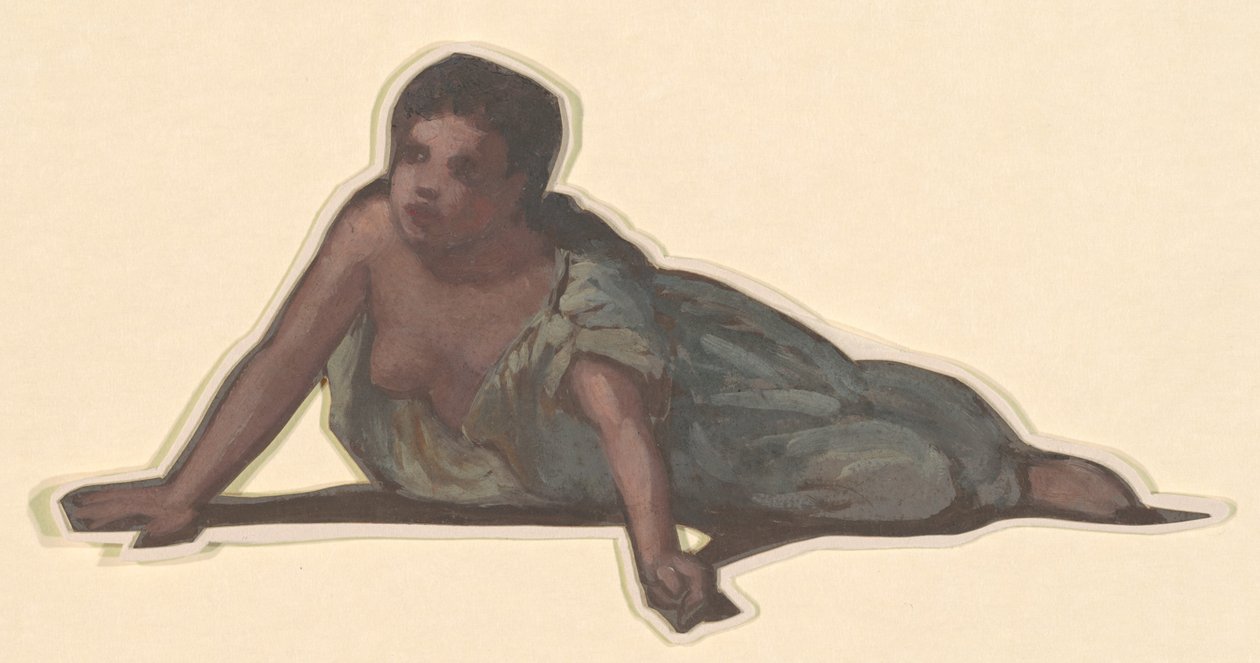 Yunan Kızlarının Banyo Yapması Çalışması, c. 1872. by Elihu Vedder