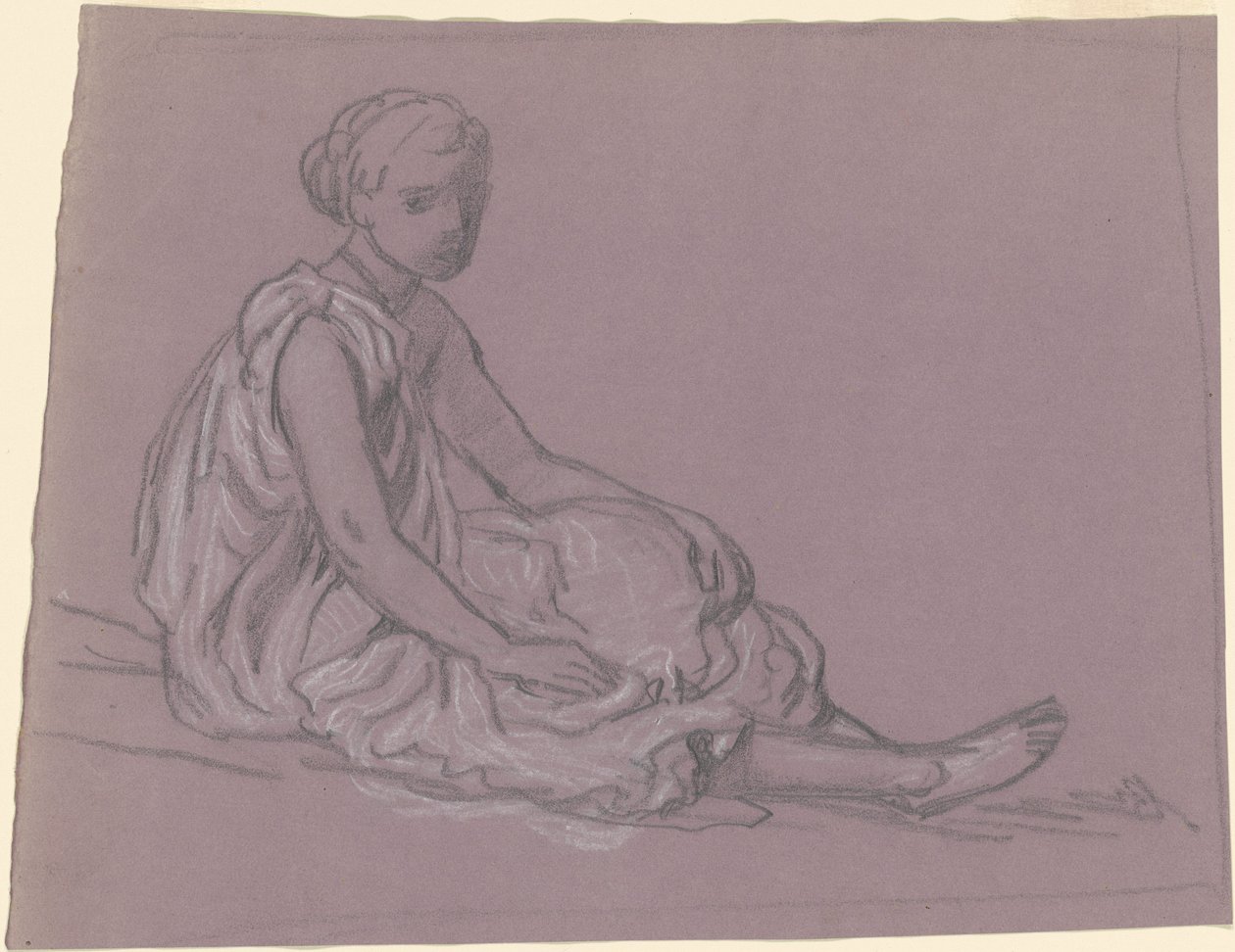 Yunan Kızlarının Banyo Yapması Çalışması, c. 1872. by Elihu Vedder
