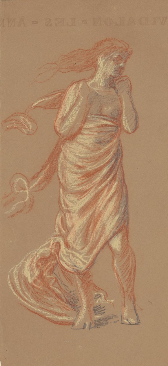 Yunan Kızlarının Banyo Yapması Çalışması [recto], c. 1872. by Elihu Vedder