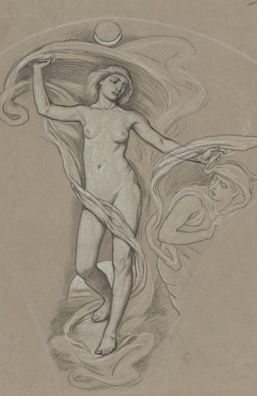 Luna için çalışma by Elihu Vedder
