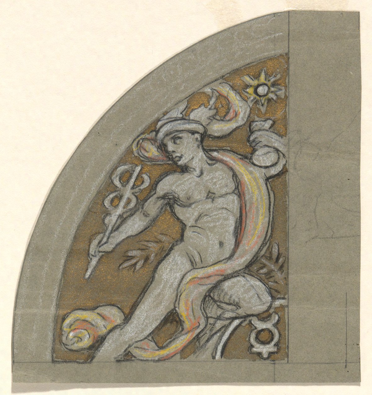Merkür için Çalışma by Elihu Vedder