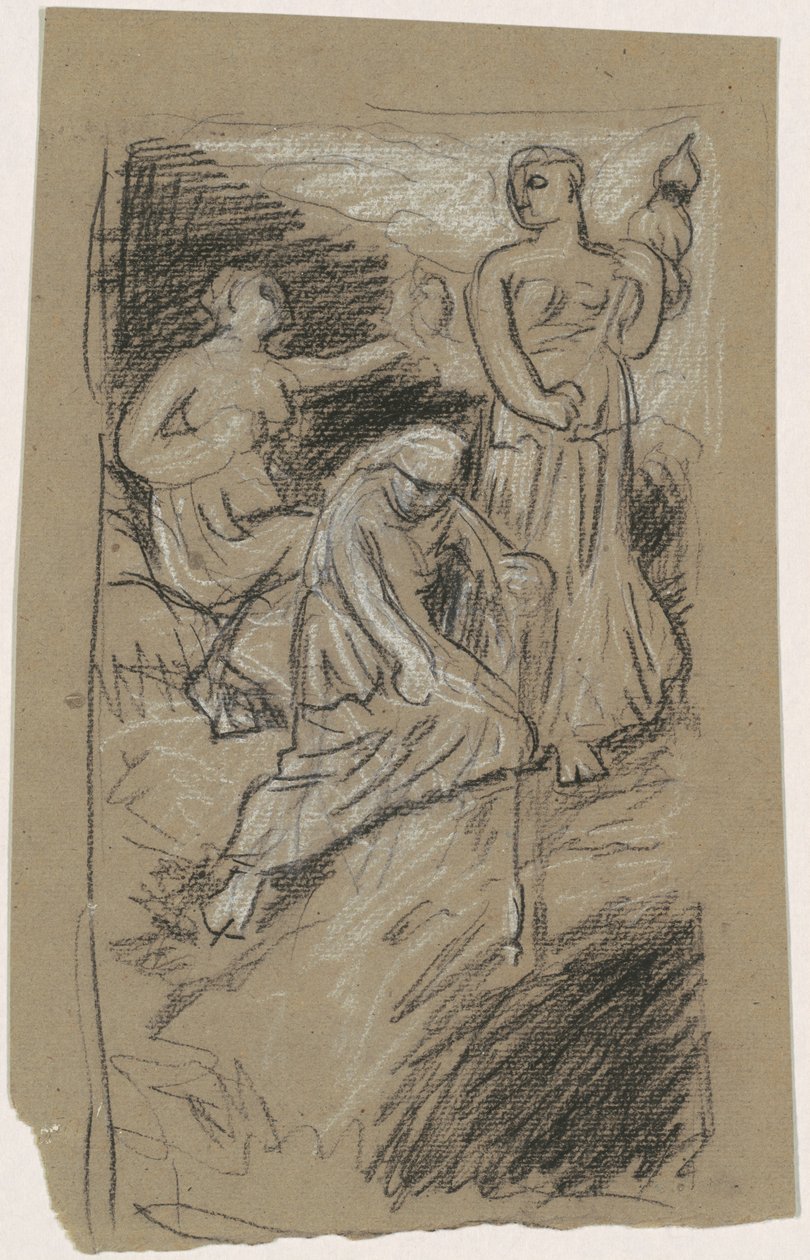 Yıldızlardaki Kader Buluşması için Çalışma, 1884-1887. by Elihu Vedder