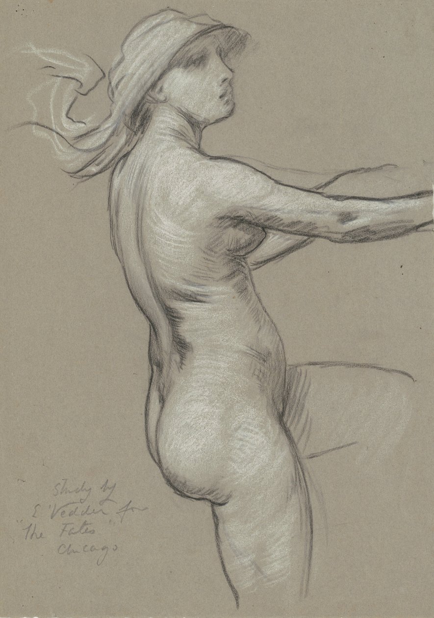 Yıldızlardaki Kader Buluşması için Çalışma, 1884-1887. by Elihu Vedder