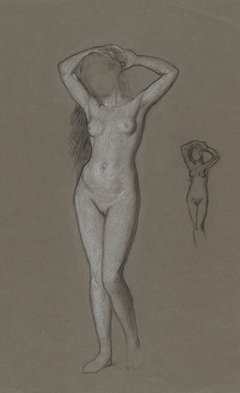 Venüs Figürü için Çalışma by Elihu Vedder