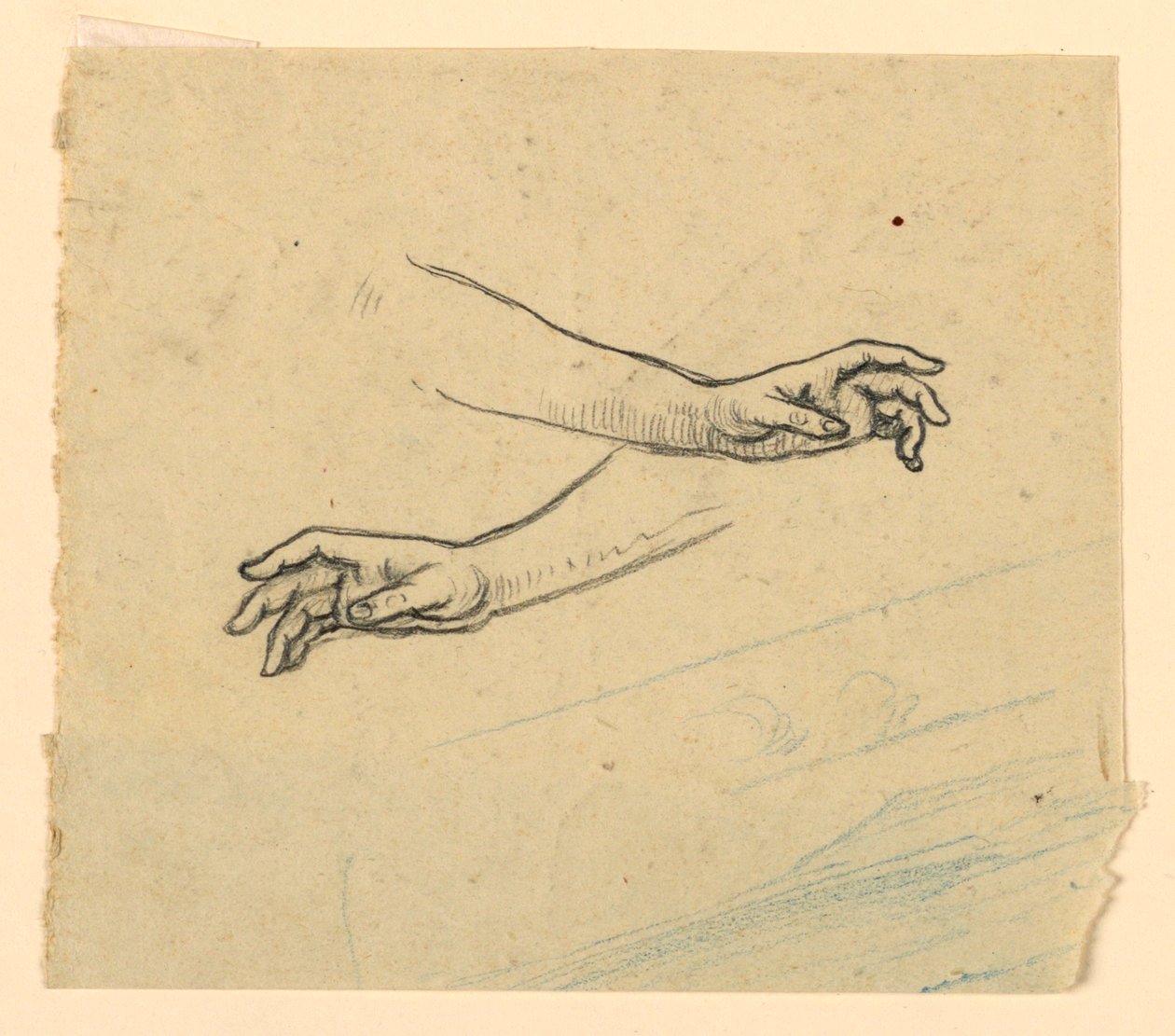 Uzanan iki elin çalışması by Elihu Vedder