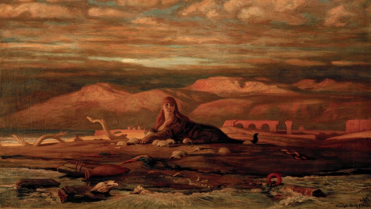 Deniz kıyısındaki Sfenks by Elihu Vedder