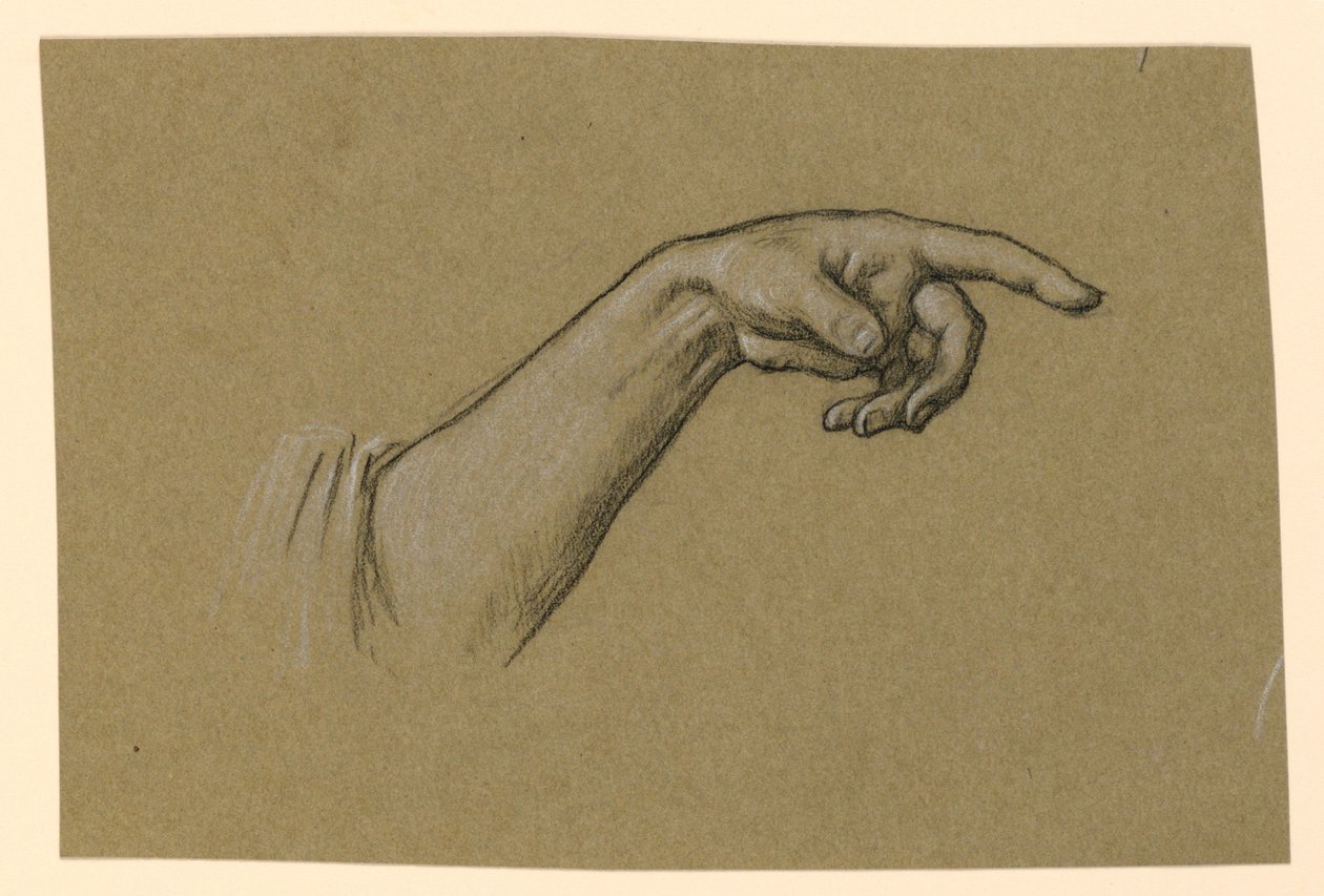 sol el, bilek, önkol kol başlangıcına işaret etmek by Elihu Vedder