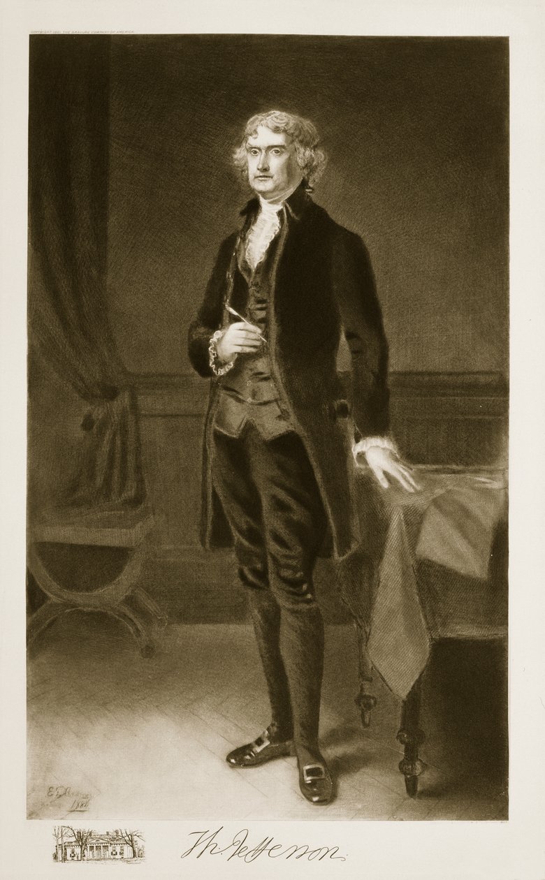 Thomas Jefferson, Amerika Birleşik Devletleri'nin 3. Başkanı, 1884, pub. 1901 (fotogravür) by Eliphalet Frazer Andrews
