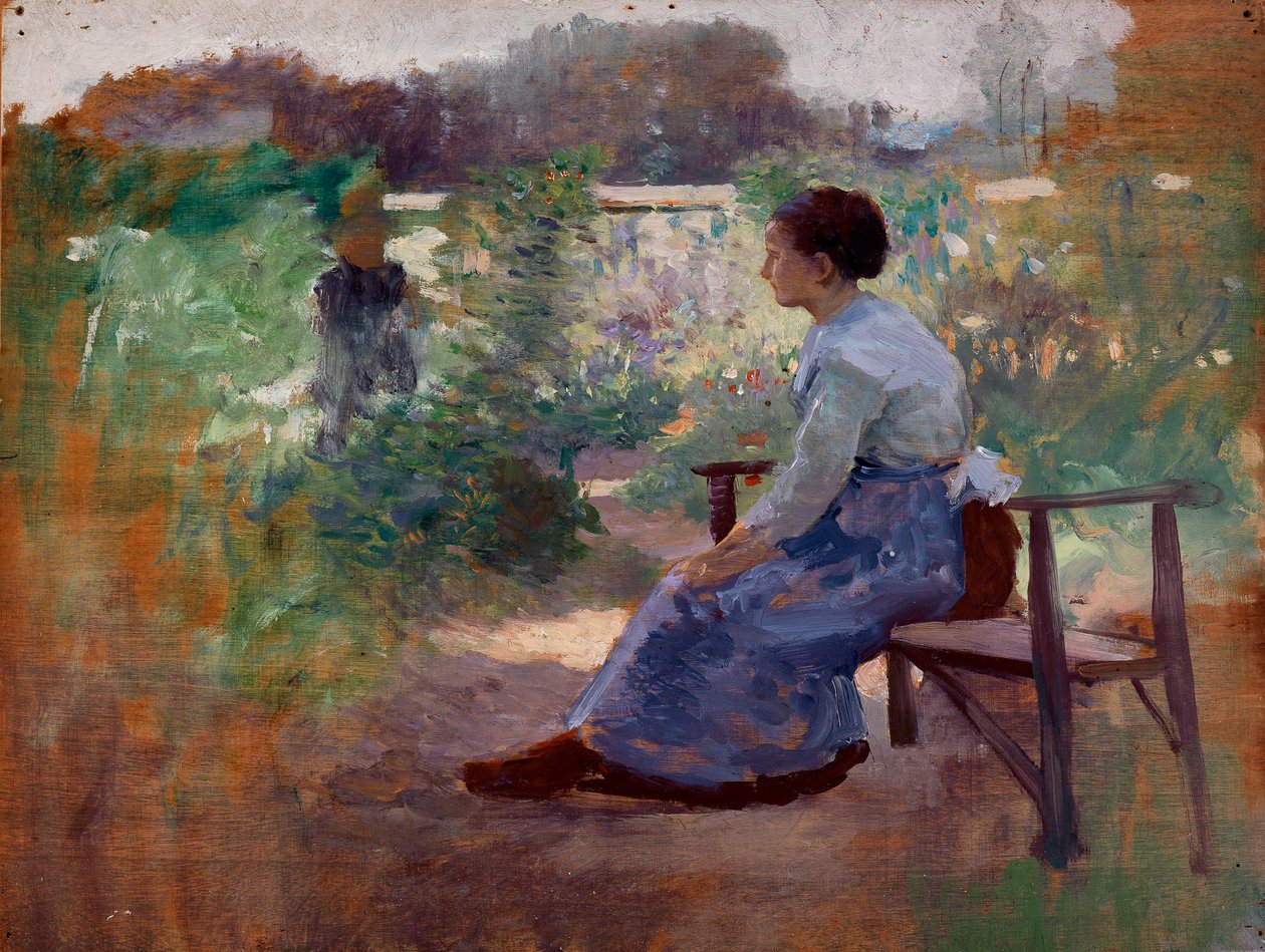 Bir Bahçede Oturan Kadın, 19. yüzyılın sonu - 20. yüzyılın başı. by Eliphalet Frazer Andrews