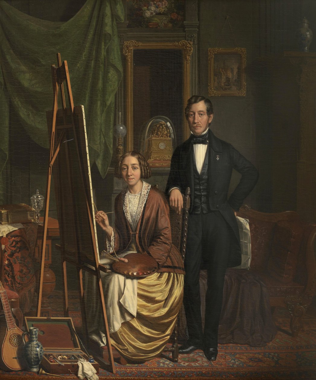 Kiers-Haanen çiftinin (Kendi)portresi Elizabeth Haanen tarafından (1845) by Elisabeth Alida Haanen