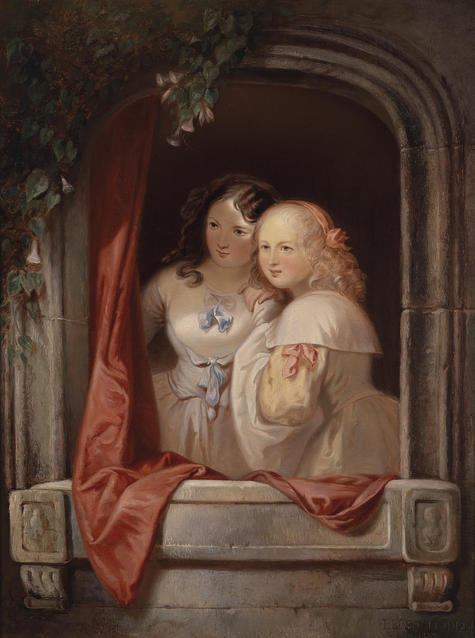 Zwei Mädchen am Fenster by Elisabeth Modell