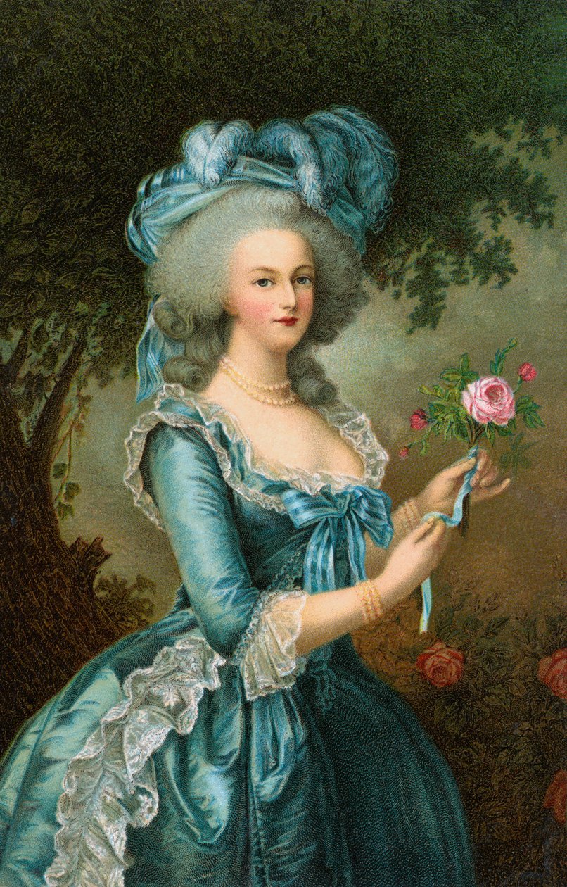 Marie-Antoinette'in Güllü Portresi by Elisabeth Louise (after) Vigee Lebrun