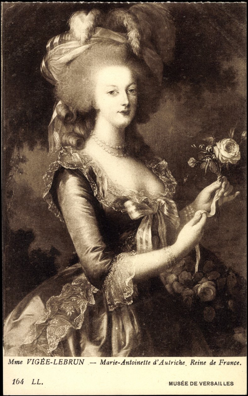Kraliçe Marie Antoinette'in Portresi (1755-1793) (baskı) by Elisabeth Louise (after) Vigee Lebrun