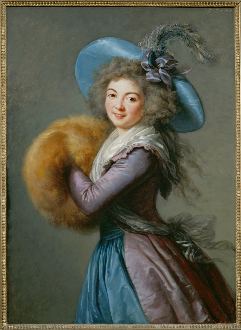Mme Mole-Raymond (ahşap üzerine resim) by Elisabeth Louise Vigee-Lebrun